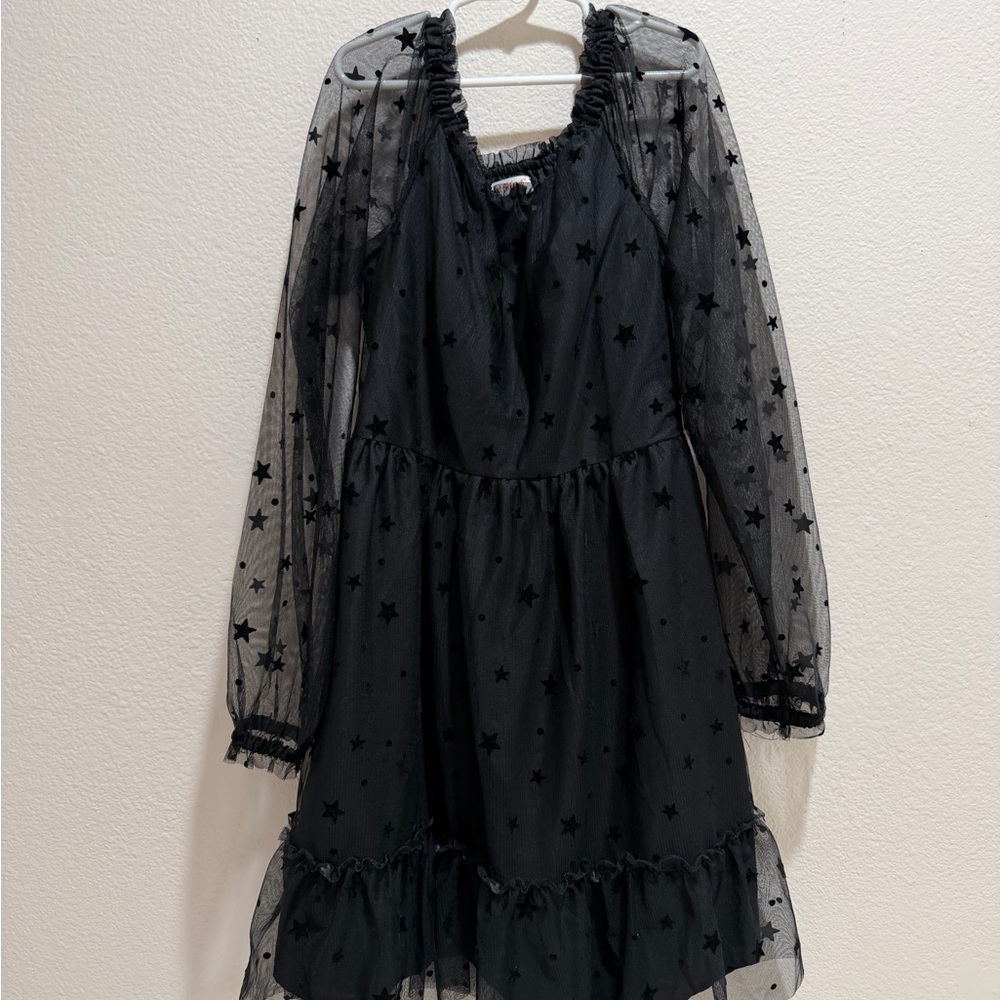 Cat & Jack Black Starry Mesh Kids Dress
